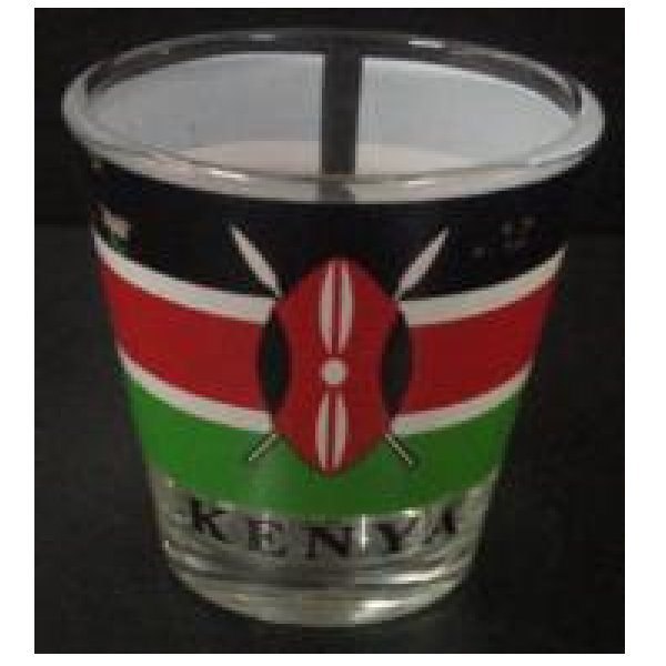 Shotglass, Kenya Flag Sunpower Glass