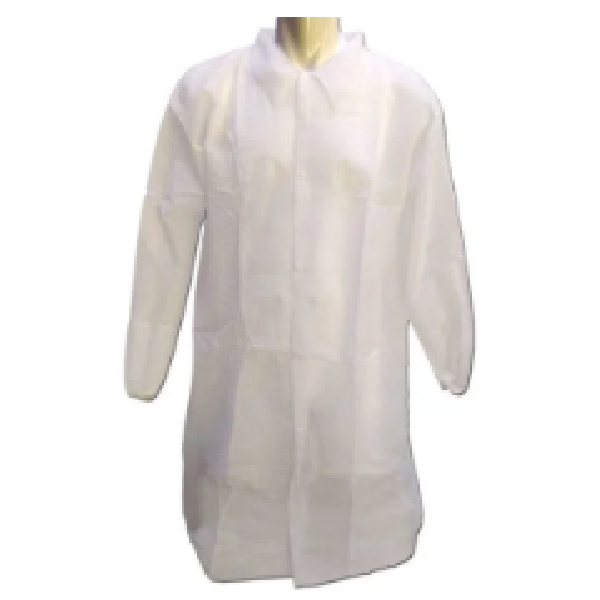 Disposable Dustcoat 300gsm, Pack Of 10, Adult Size With Collar & Pocket, Large