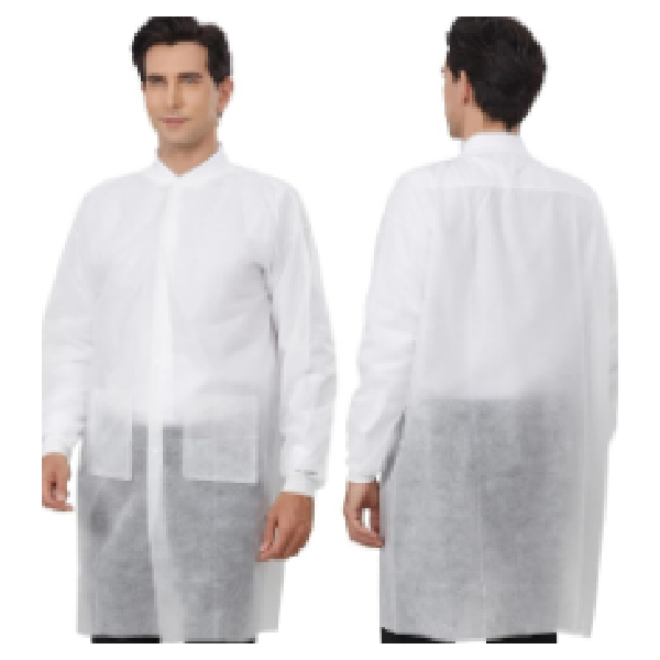 Disposable Dustcoat 300gsm, Pack Of 10, Adult Size With Collar & Pocket, XX-Large