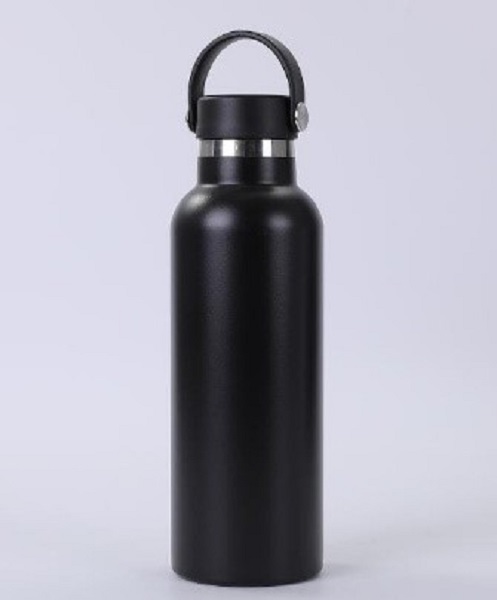750ml Stainless Steel Flask Black Matt, Stainless Steel With Rubber Carry Handle