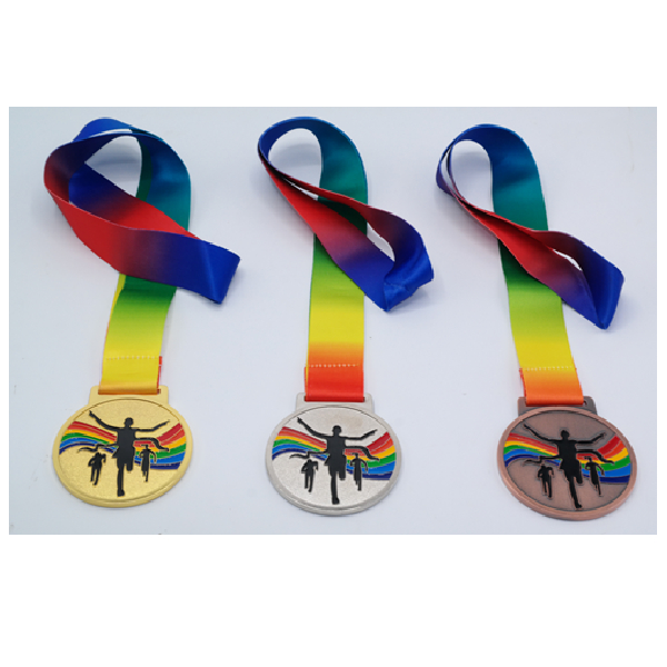 Bronze Medal For Athletics With Embossed Colorful Artwork. Size: 70Mm Diameter And 4Mm Thickness