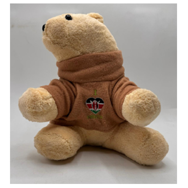 Sitting Bear 27cm With Pink Cloth With I Love Kenya (Heart Flag)