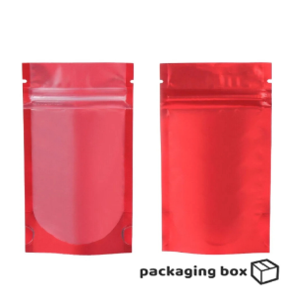 Stand Up Bag (Red), Bottle Shape, Clear Both Sides, Price Per 1 Bundle Of 50 Pcs 13.2X19.5 (5.5)