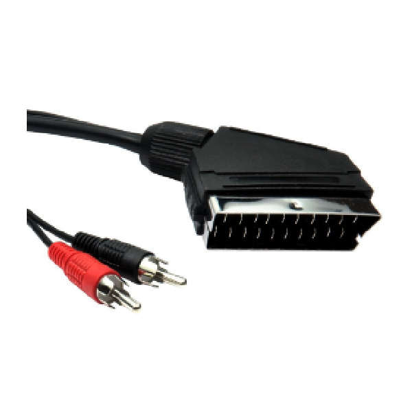 Scart Plug 21 Pin To Rca Plug 2 X