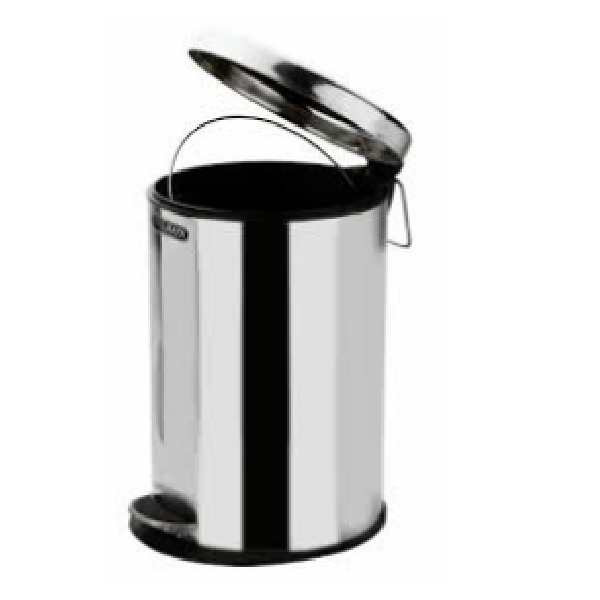 Stainless Steel Pedal Dustbin, 30L With Black Plastic Bin With Handle Inside