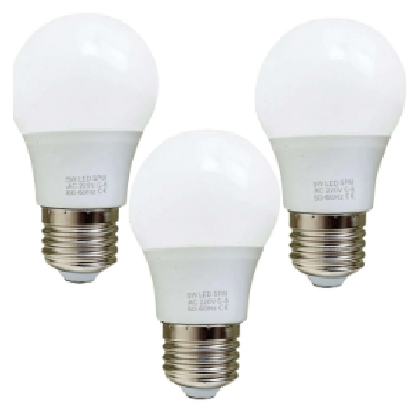 Led Bulb 5 Watts E27 Base Glass Top Win Win WarmWhite