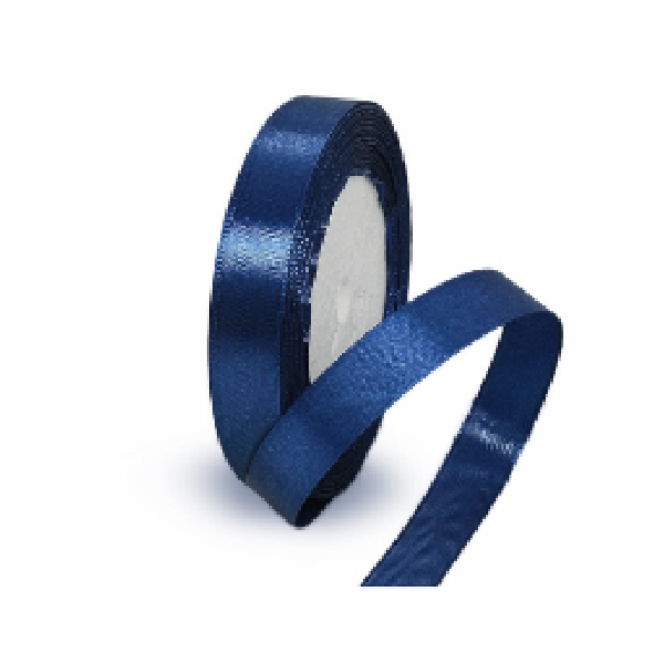 Single Side Polyester Ribbon 15mm, 25 Yards,Navy Color