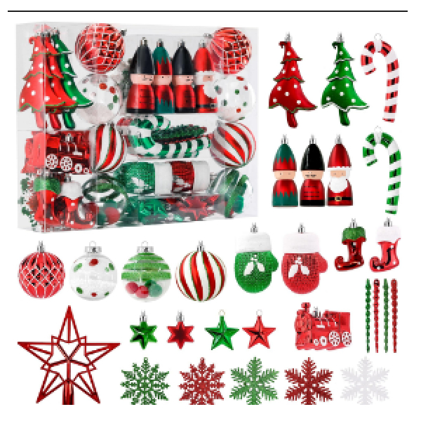 Christmas Hanging Pack Star, Ball, Bell, Santa, 23Pcs/Set