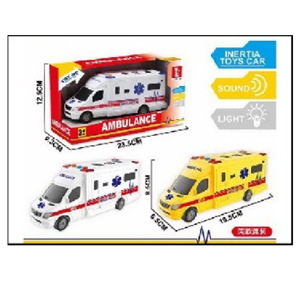 Friction Toy Ambulance With Light & Sound In Display Box