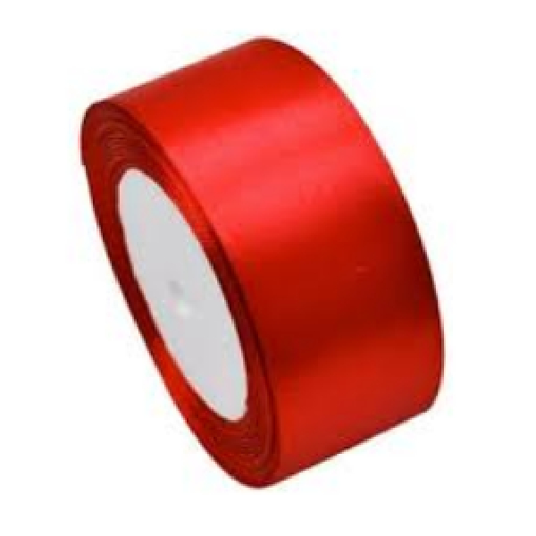 Single Side Polyester Ribbon 40mm, 25 Yards, Ruby Color