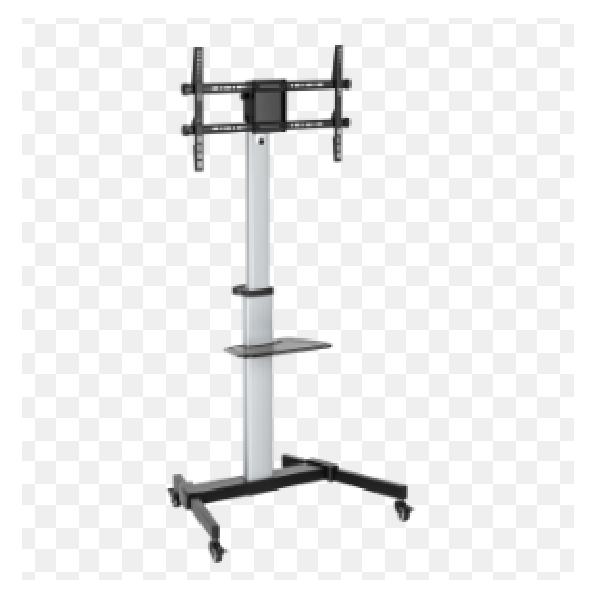 TV Mounting Trolley With Cable Management, Lightweight Aluminum Construction, Holds 37-86 Inch TV, Weight Cap-50kg, Tilt Facility With Height Adj. Lumi