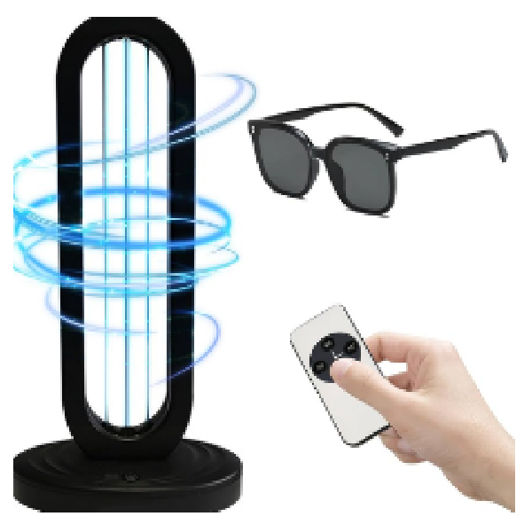 UV Light Mini Portable UVC 38W Sterilization Lamp Ozone Germicidal Lamp, 38W, 210x110x460mm, White, With Motion Sensor, Win Win