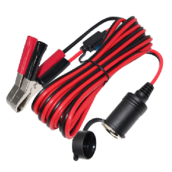 Dc Cable With Cig. Plug On One End And Bty Clip On Other End