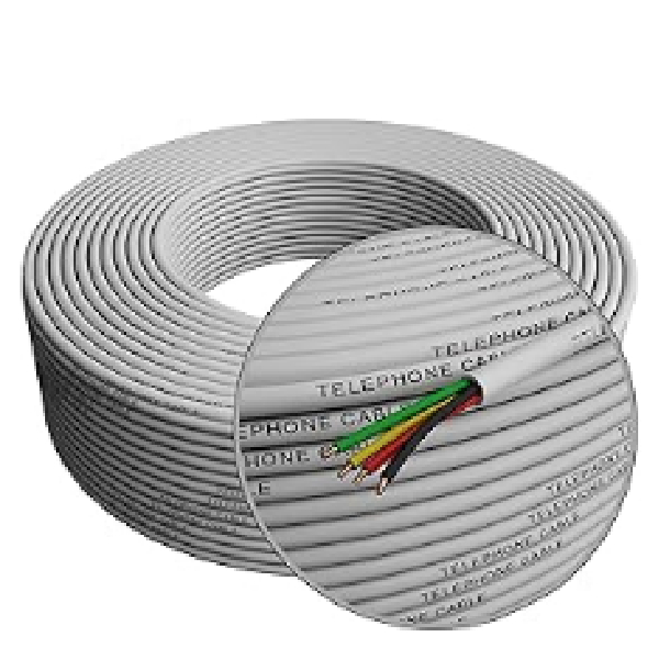 Telephone Cable 4 Core Round 95M Sunpower Single Strand 4 White