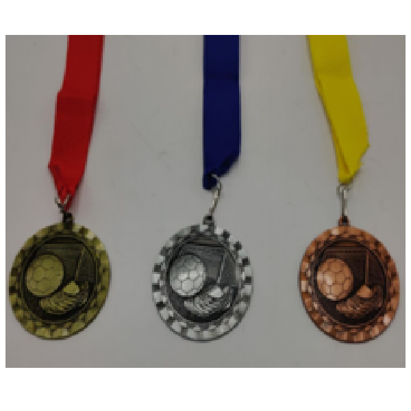 Anitque Silver Medal With Blue Ribbon, For Football, Size 64Mm