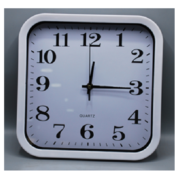 Wall Clock 28*28cm, Square, White Frame, Quartz