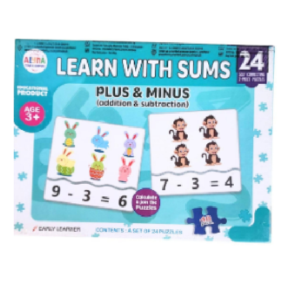 Learn With Sums 24 Self Correcting Puzzles Set Of 2, Alyna