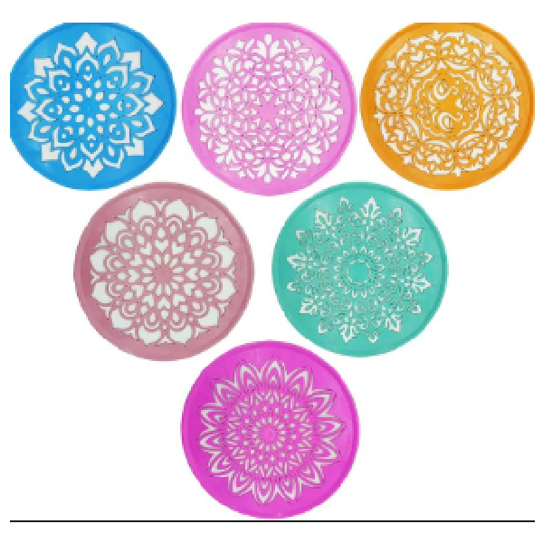 Rangoli Coloring Moulds Set of 6