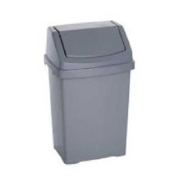 15L Swing Cover Dustbin, 30*21*31cm, Gray