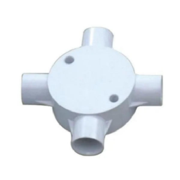 Pvc Pipe Fitting Circled Box With 4Way 0.8inch Pvc Pipes