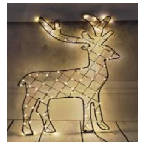 22 Inch Deer With Copper Wire LED Light 33X56cm, Warm White, Iron Frame, Indoor & Outdoor Use