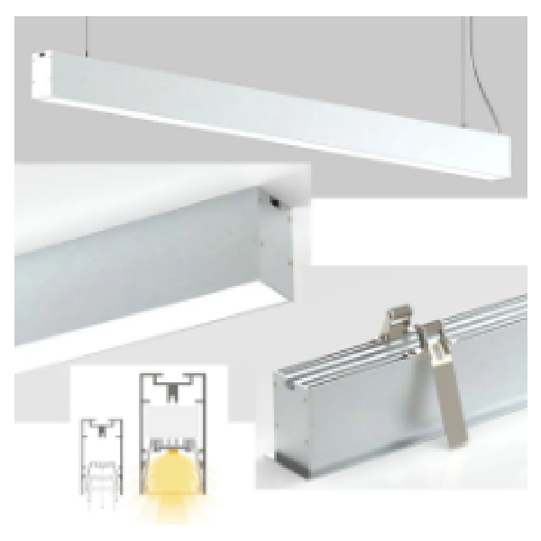 LED Linerar Light IP40, 48Watts, 1200x75x75mm, 4000K, Aluminum Housing Color, Connectable